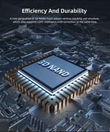 Ilustración tridimensional de un chip de memoria sobre circuitos integrados.
