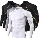 Polo deportivo de compresión y manga larga para hombre