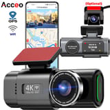Cámara para auto con grabación 4K y GPS externo