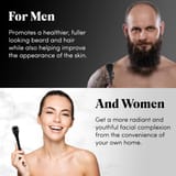 Dos retratos con texto: un hombre barbudo con el rodillo en la mano y una mujer sonriente sosteniéndolo a la altura del rostro.