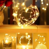 Tiras de luces LED moldeadas en formas decorativas de corazón, aro y estrella.