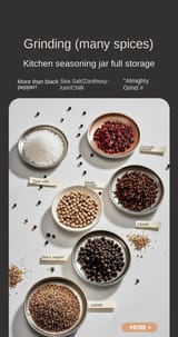 Platillos con distintos condimentos y granos enteros como sal marina, clavo, pimienta y comino.
