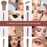 Mosaico que muestra el uso de brochas en diferentes partes del rostro y ojos.