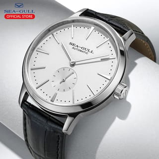Reloj de Pulsera Sea-Gull Automático Hombre Esqueleto con Correa de Cuero 50 m