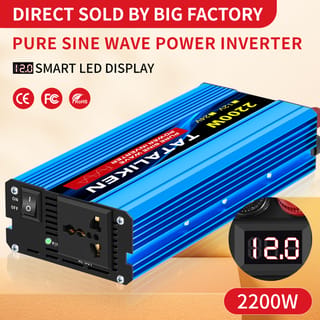 Inversor de corriente 1000W-4000W onda sinusoidal pura, 12V a 220V con cargador