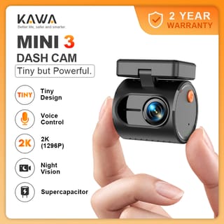Cámara para carro KAWA MINI 3, dashcam 2K con control por voz y visión nocturna a color