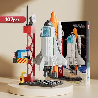 Set de bloques de construcción de cohete espacial de 107 piezas
