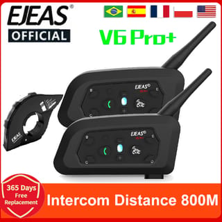 Intercomunicador para casco de moto EJEAS V6 Pro+, Bluetooth, grupo de 6