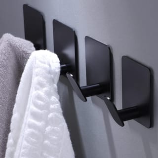 Ganchos adhesivos de pared de acero inoxidable, pack de 4