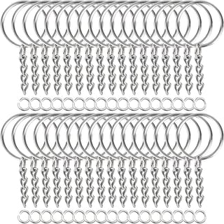 Pack 30 Argollas de Llavero de Metal con Aros para Manualidades