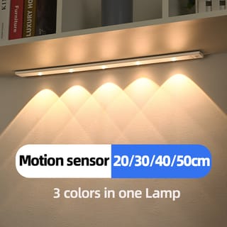 Barra de luz LED HONGQI recargable para armario con sensor