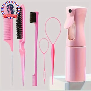 Set de 6 cepillos y peines para peinado con rociador