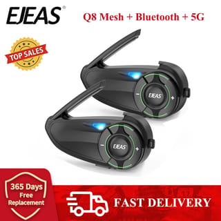 Intercomunicador para casco de moto EJEAS Q8 con Bluetooth y malla para 6 conductores