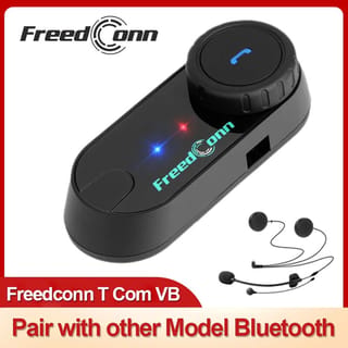 Intercomunicador FreedConn T-Com VB para casco de moto, Bluetooth y manos libres
