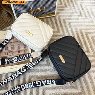 Bolso bandolera de cuero PU a rayas con bolsillo para el celular