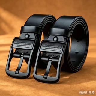 Pack de 2 correas de cuero vacuno para hombre con hebilla de metal