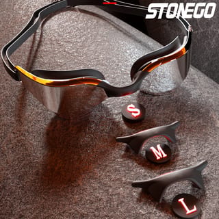 Gafas de natación antivaho con lente gran angular HD y puente nasal ajustable