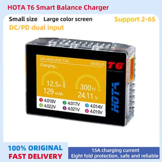 Cargador de baterías LiPo 300W con pantalla IPS 2.4" XT60 y PD