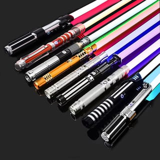 Sable de Luz RGB de Metal con Sonido, 80 cm, para Cosplay y Duelos