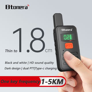 Walkie Talkie Btonera T1 mini recargable USB-C, 16 canales