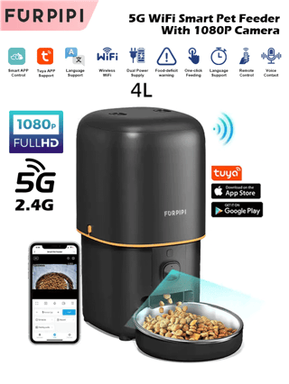Comedero automático para gatos Furpipi con cámara y Wi-Fi