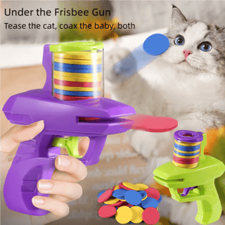 Juego de discos voladores para gatos y perros con lanzador
