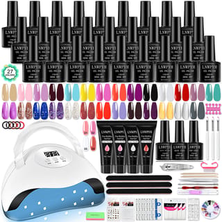 Kit de manicura semipermanente LNWPYH con lámpara LED y 27 colores