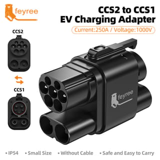 Adaptador de carga feyree CCS2 a CCS1 para auto eléctrico, carga rápida DC