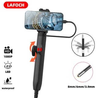 Cámara endoscópica 360° con luz para celular, lente de 3,9 mm, cable rígido de 1 m, IP67