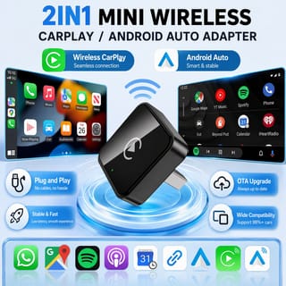 Mini adaptador inalámbrico para CarPlay y Android Auto
