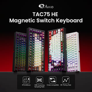 Teclado mecánico gamer AKKO TAC75 HE 75% con switches magnéticos, RGB y cable