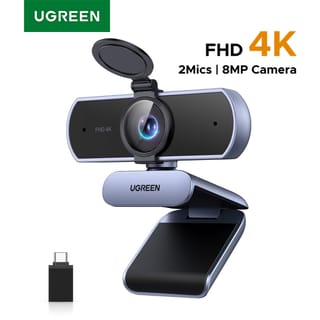 Cámara web Ugreen 4K con micrófonos duales y enfoque automático para PC