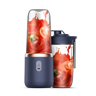 Licuadora personal portátil 400 ml con 6 cuchillas, 2 vasos para viaje y carga USB