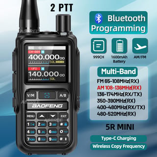Walkie Talkie Baofeng UV-5R Mini, compacto, Bluetooth y doble PTT