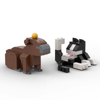 Bloques de construcción de figura de gato de 62 piezas