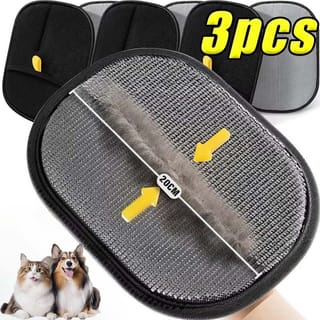 Guante quitapelos para gatos y perros, doble cara, 3 piezas