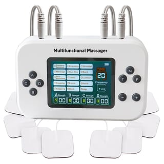 SANPKON Electroestimulador muscular TENS EMS recargable con 4 salidas y 15 modos