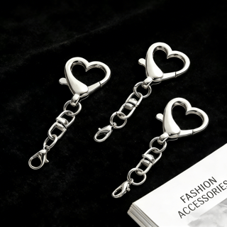 Gancho Colgante de Corazón Plateado para Llaveros y Dijes DIY, 10/20 Uds.