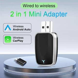 Adaptador inalámbrico 2 en 1 CarPlay y Android Auto FLIXIVI