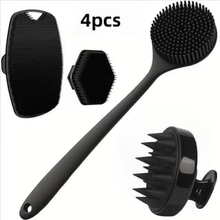 Set de 4 cepillos exfoliantes de silicona para ducha