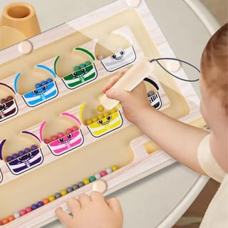 Laberinto Magnético Montessori para Clasificar Colores y Números, Juego Didáctico