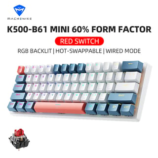 MACHENIKE K500-B61 Teclado Mecánico Gamer 60% con Cable, Hot-Swap y RGB