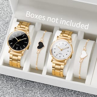 Set de reloj y joyería con pulsera a juego y caja de 37 mm