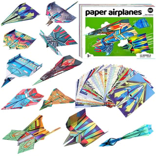 Kit de aviones de papel con 12 diseños clásicos