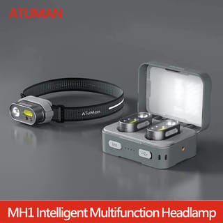 Linterna de cabeza recargable con sensor de movimiento y luz LED
