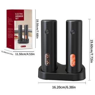 Molinillo de Pimienta y Sal Eléctrico CLITON Recargable por USB con Grosor Ajustable