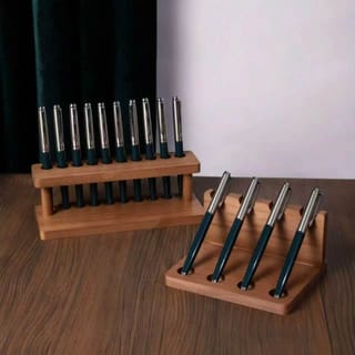 Organizador de escritorio de madera porta bolígrafos