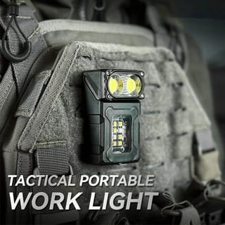 Linterna LED recargable USB-C con cabeza giratoria, luz lateral e imán