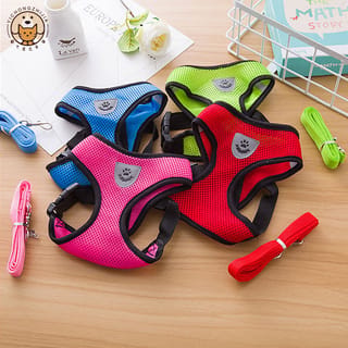 Pechera transpirable para perro y gato con correa