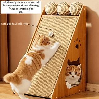 Rascador de sisal para gatos con bola colgante, protector de sofá
